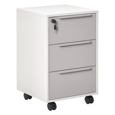 HOMCOM Modern 3-Drawer Locking