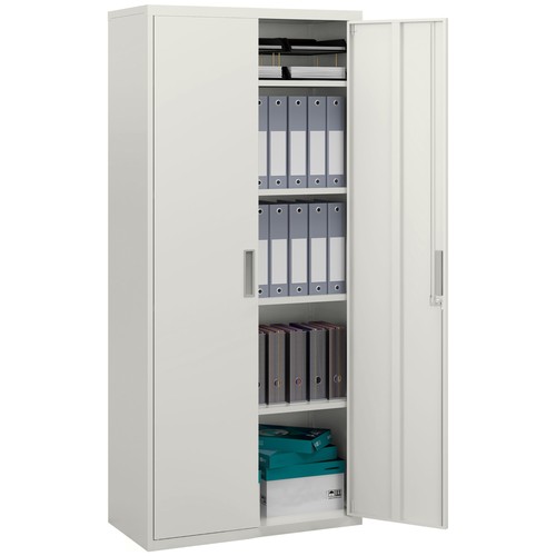 Homcom lockable metal cabinet - lockable,