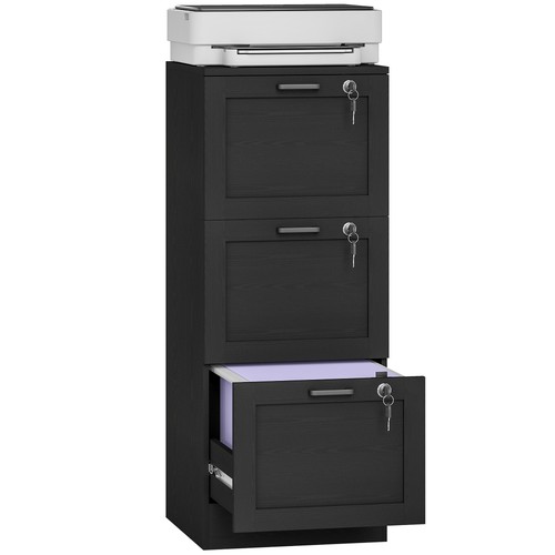 Homcom drawer file - 3-drawer, cabinet