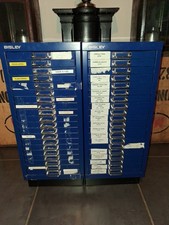 Pair of Bisley 20 Drawer Blue