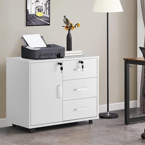 White office filing cabinet - filing,